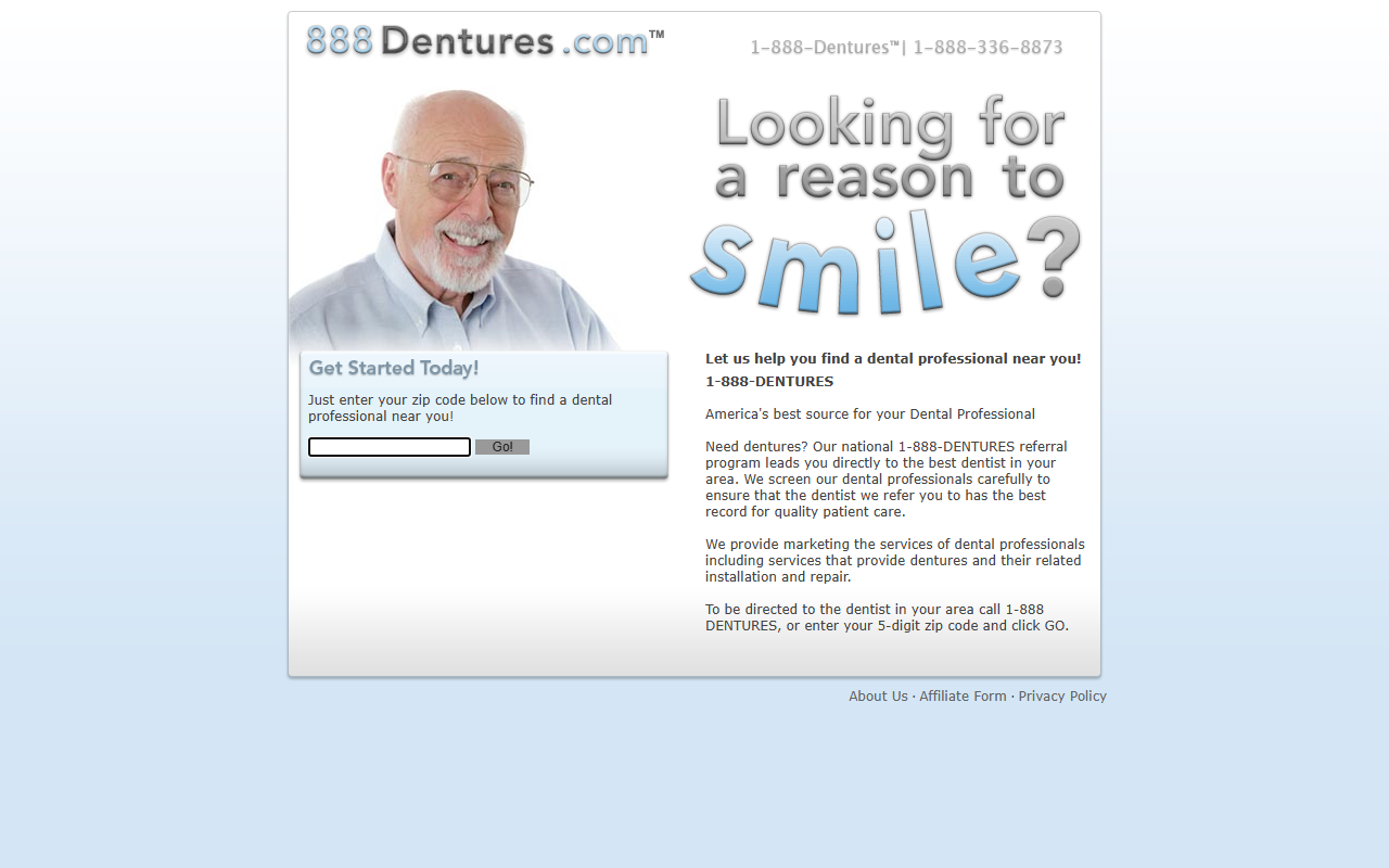 888denture.com screenshot
