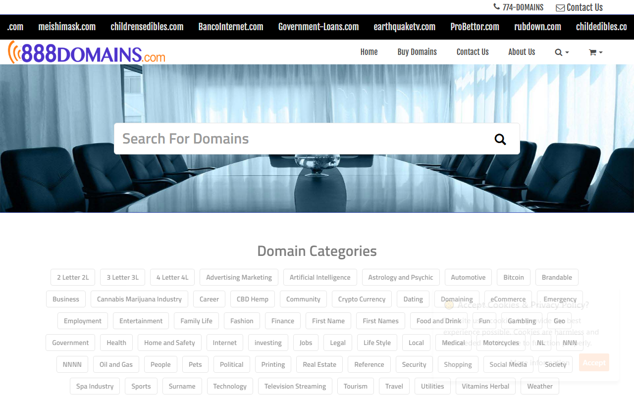 888domains.com screenshot