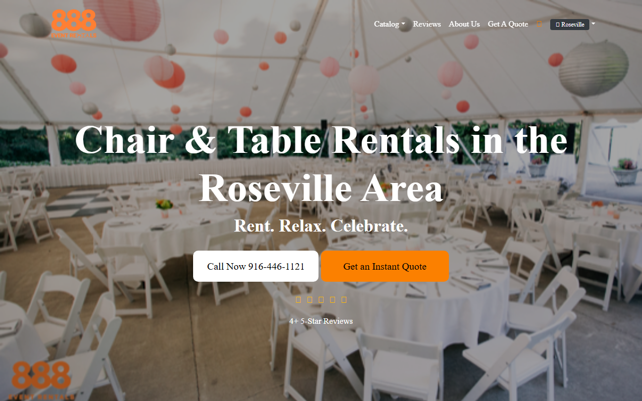 888eventrentals.com screenshot
