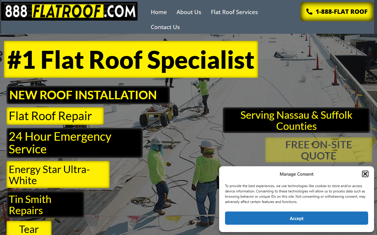 888flatroof.com screenshot