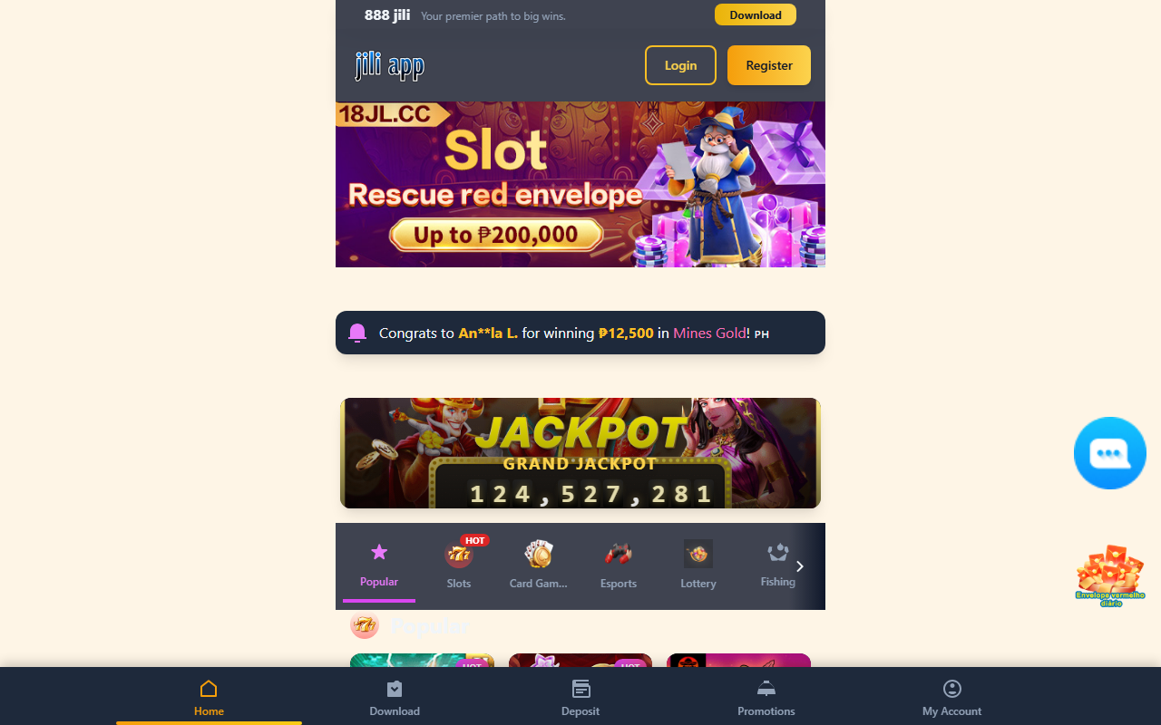 888jiliapplogin.com screenshot