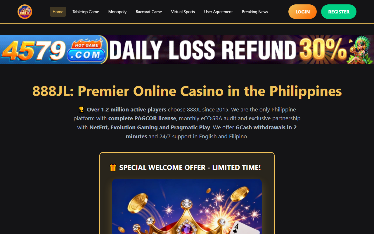 888jlslots.com screenshot