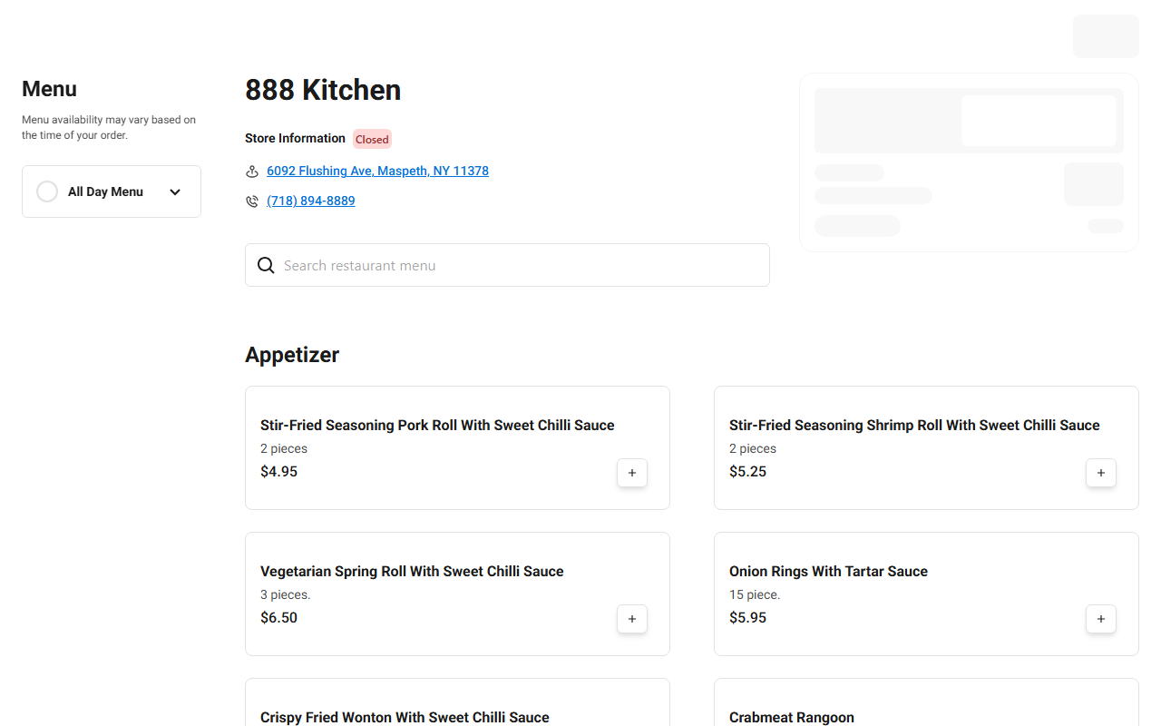 888kitchen.com screenshot