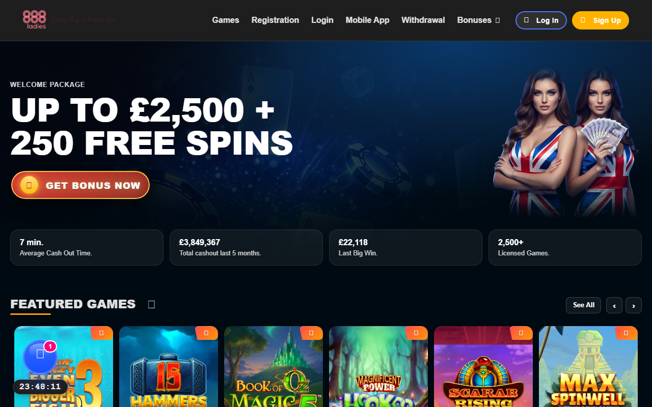 888ladiescasino.com screenshot