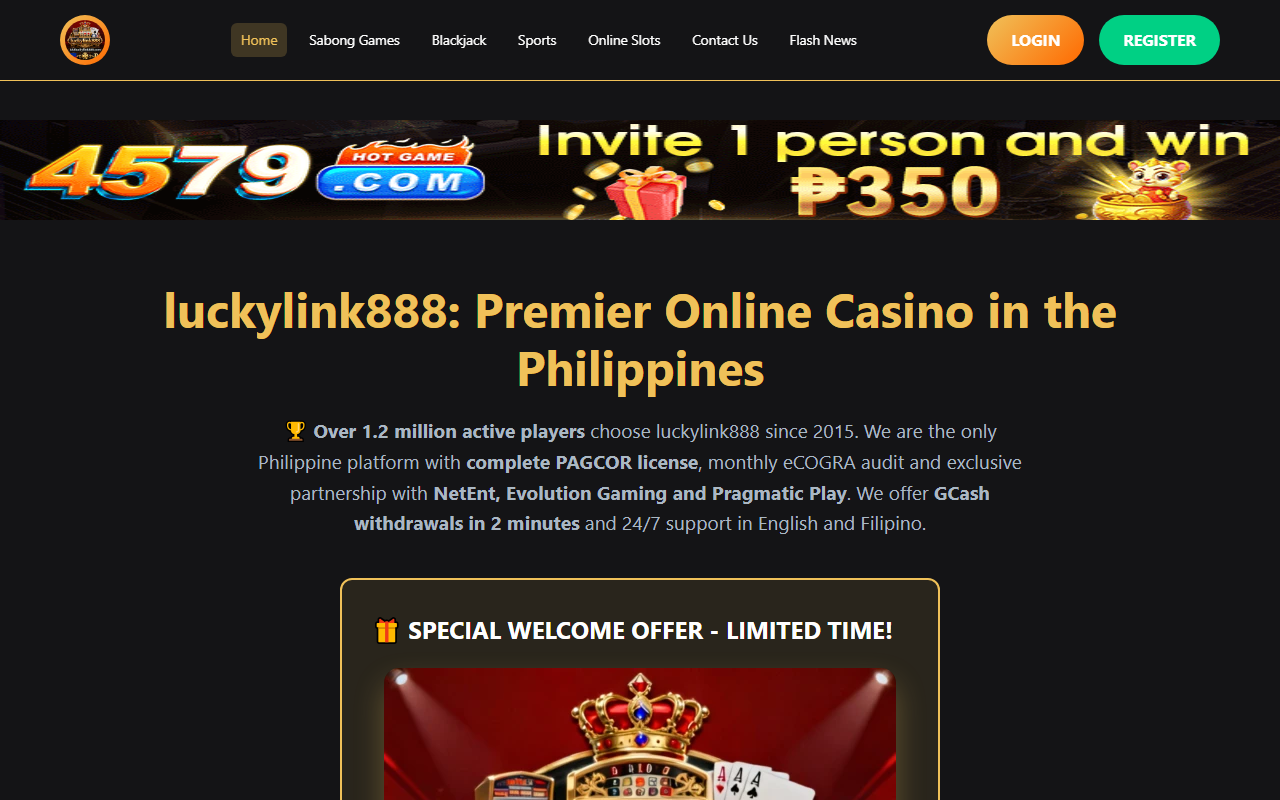 888luckylink888.com screenshot