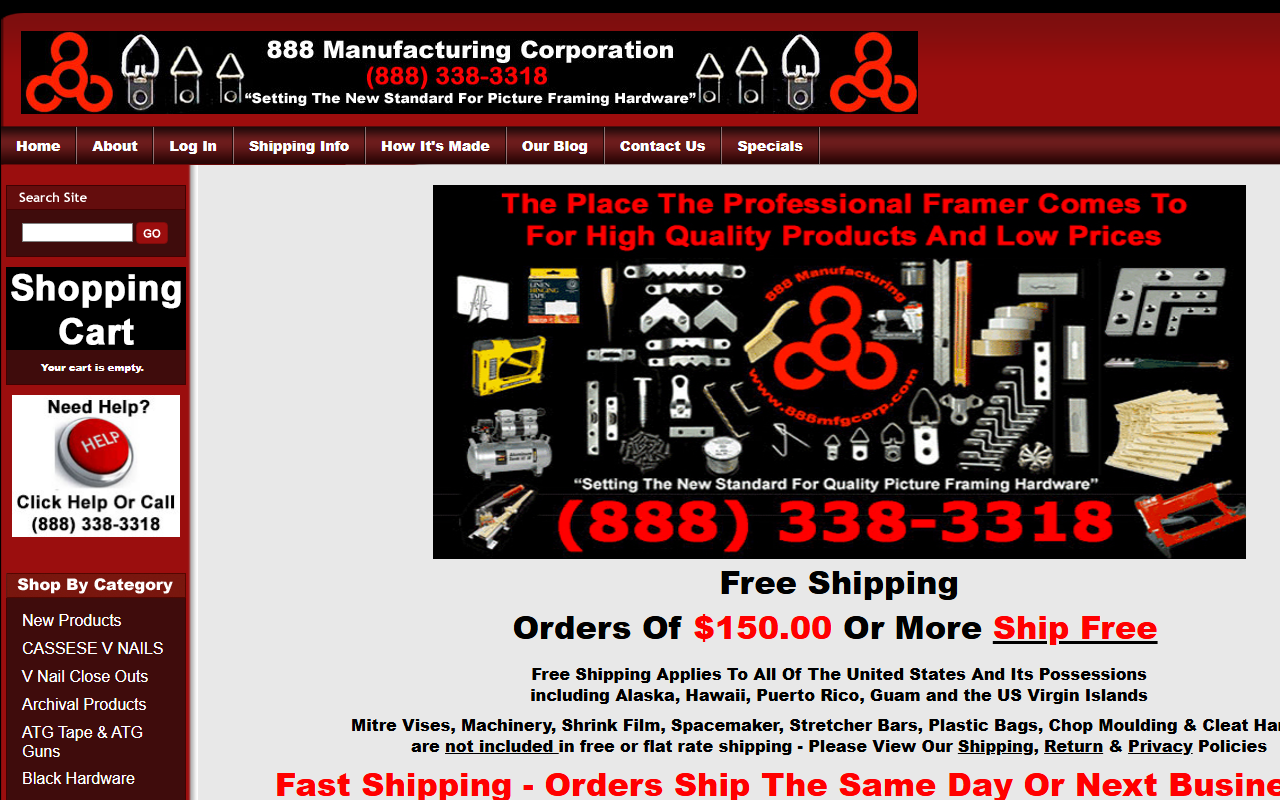 888mfgcorp.com screenshot