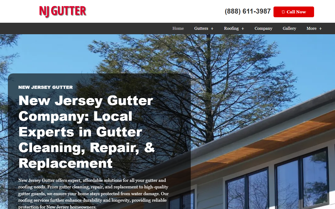 888njgutters.com screenshot