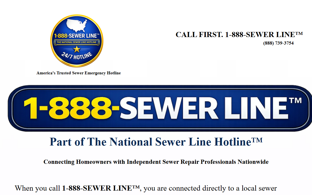 888sewerline.com screenshot