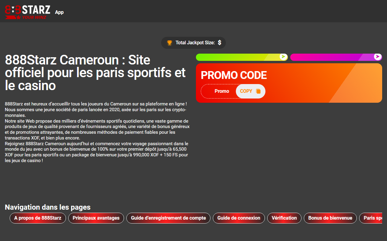 888starz-cm.com screenshot