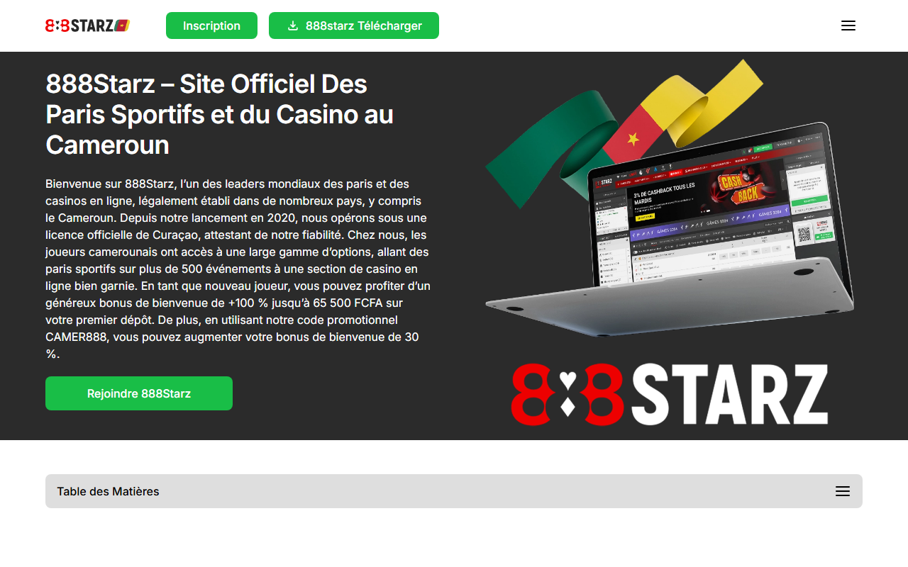 888starzcameroun.com screenshot