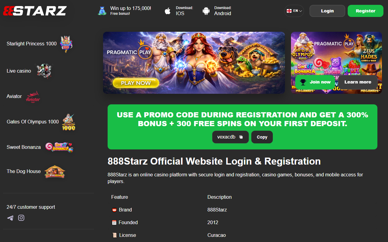 888starzplay.com screenshot