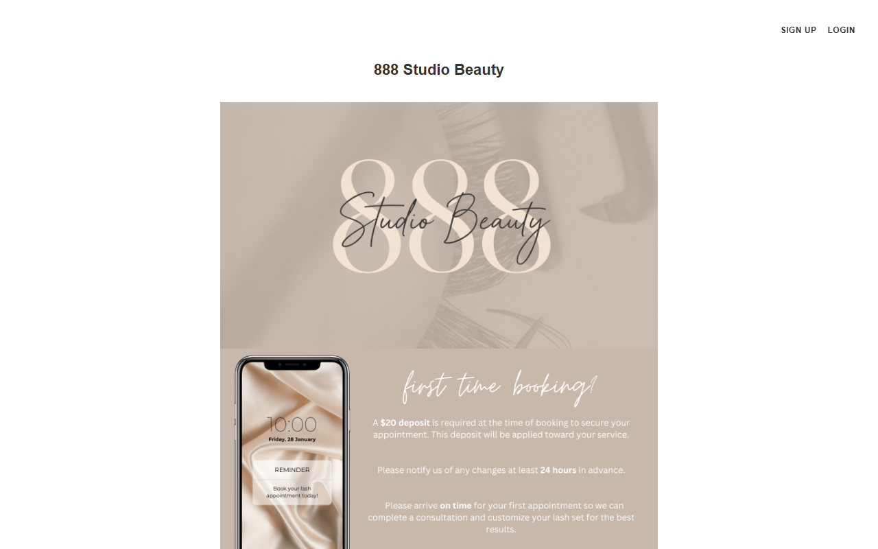 888studiobeauty.com screenshot