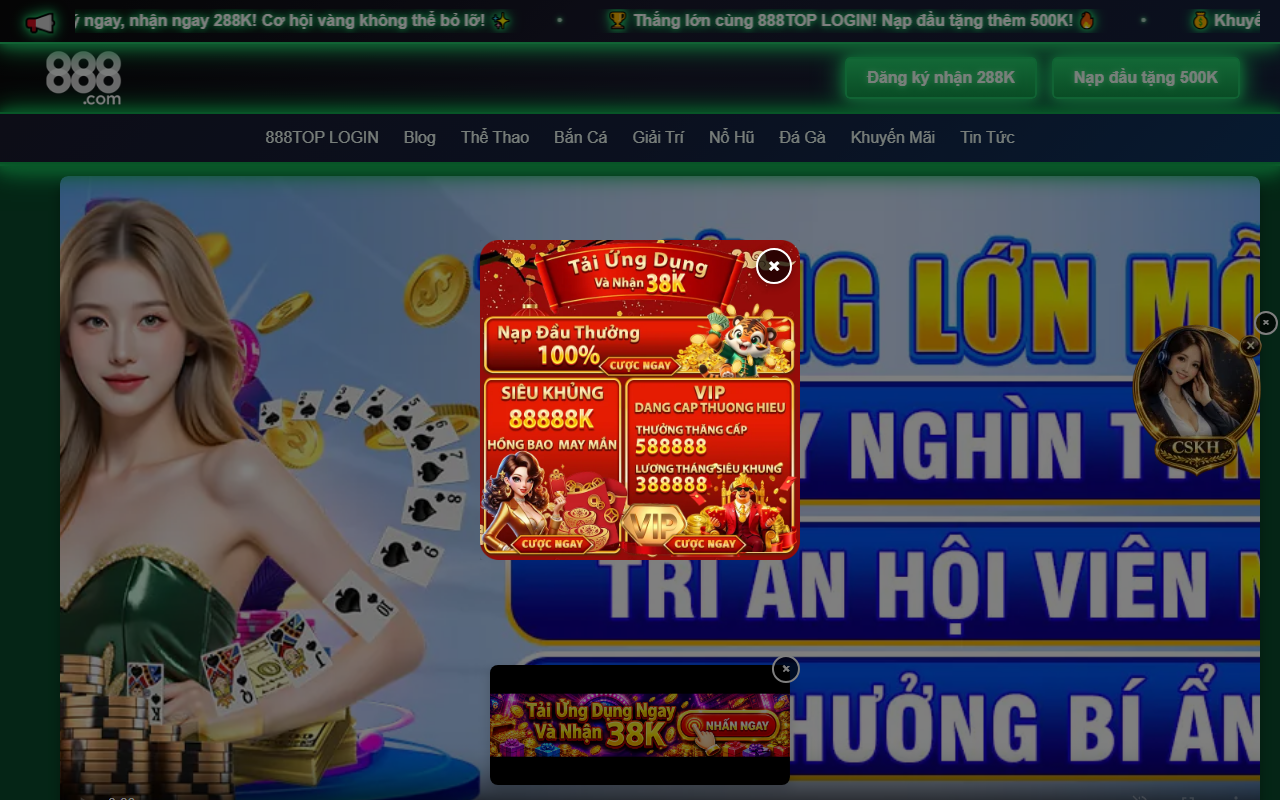 888toploginvip.com screenshot