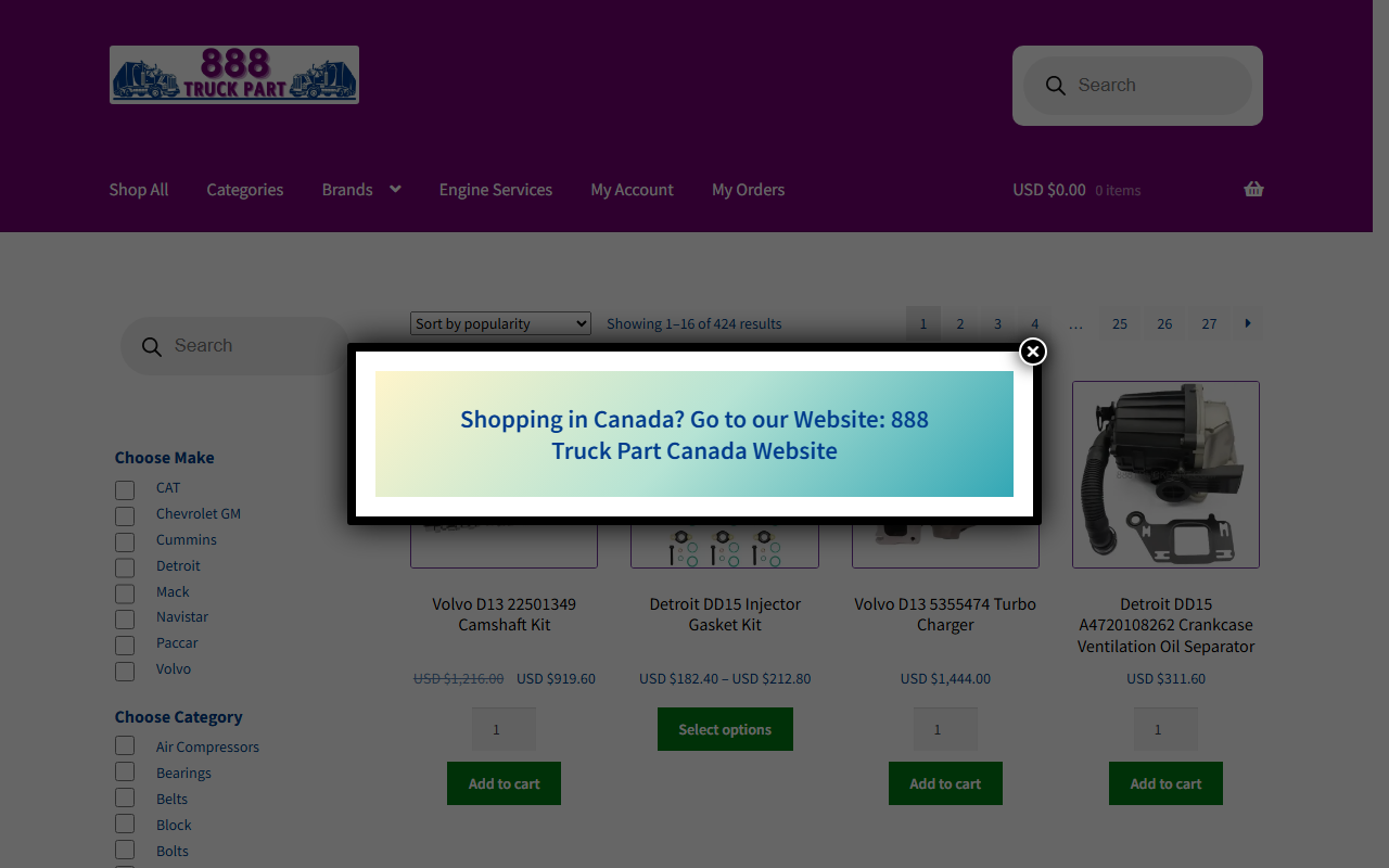 888truckpart.com screenshot