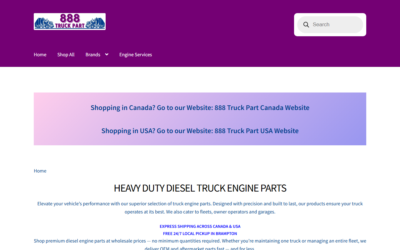 888trucksparts.com screenshot